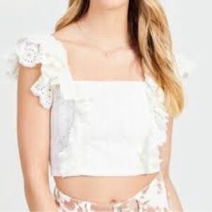 Altar’d State Small Pink Lace Moselle Crop Top